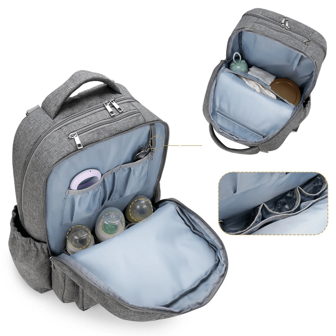 CarryMosaic™ – Luierrugzak met XL-Opening & Thermovakken – Reisvriendelijke Oudertas