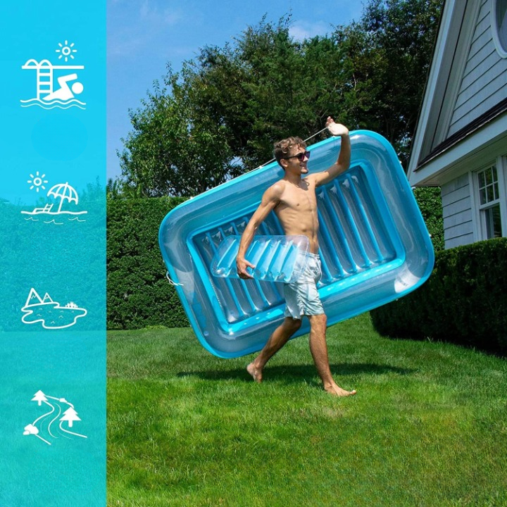 SunFloat™ – Luxe Opblaasbare Ligstoel – Zonnebaden in Eigen Tuin