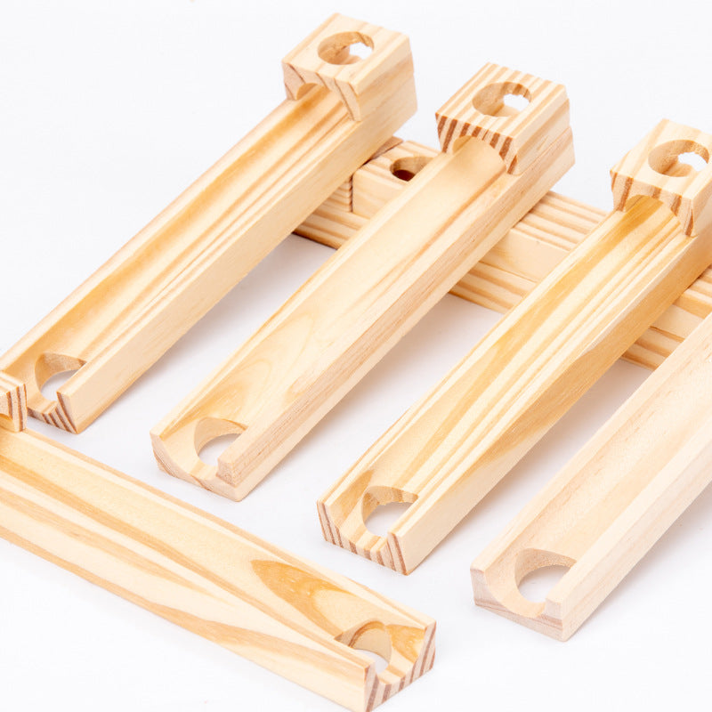 KnikKogel™ – Montessori Houten Knikkerbaan – Educatief Bouwspel met 52/104/156 Onderdelen