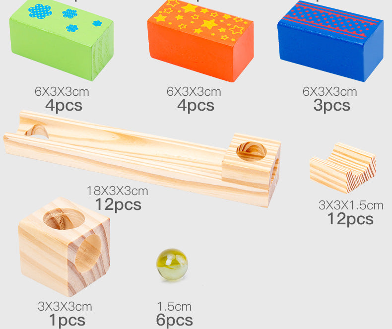 KnikKogel™ – Montessori Houten Knikkerbaan – Educatief Bouwspel met 52/104/156 Onderdelen