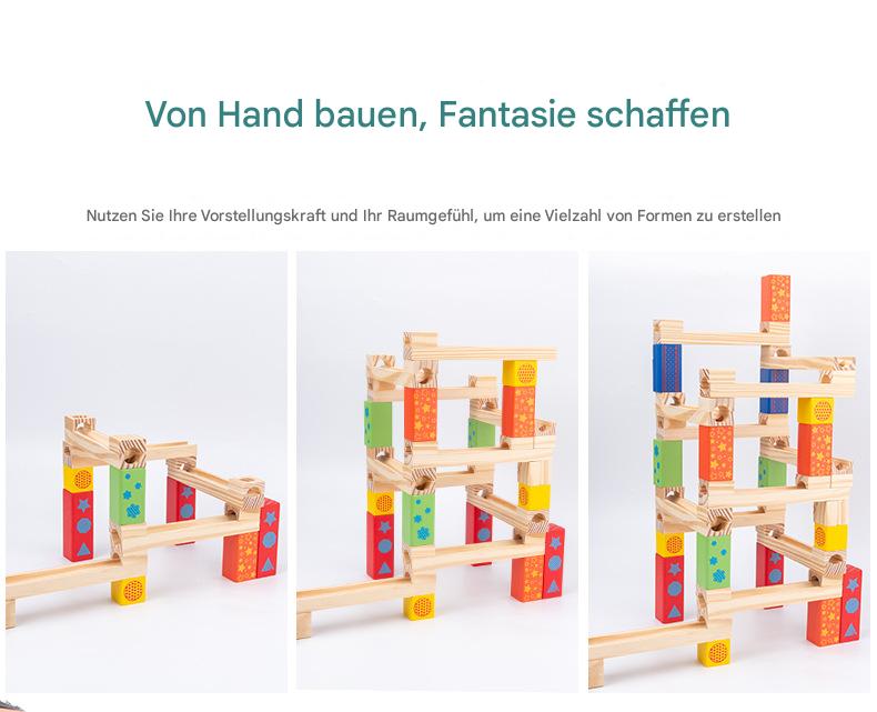 KnikKogel™ – Montessori Houten Knikkerbaan – Educatief Bouwspel met 52/104/156 Onderdelen