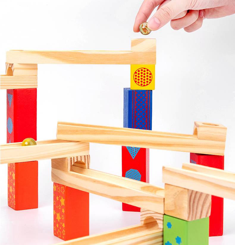 KnikKogel™ – Montessori Houten Knikkerbaan – Educatief Bouwspel met 52/104/156 Onderdelen