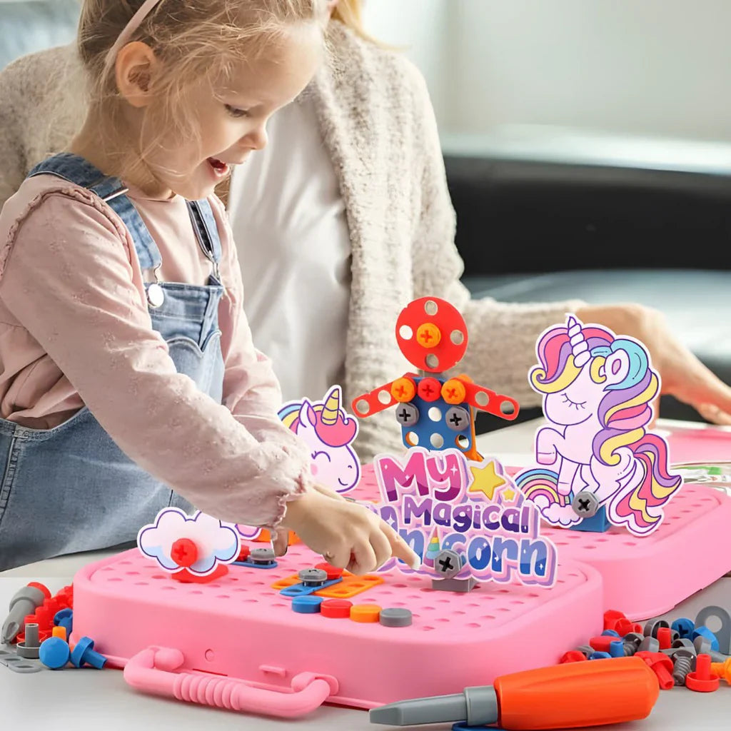BricoKids™: Draagbare Knutselkoffer voor Kinderen - Montessori Speelgoed