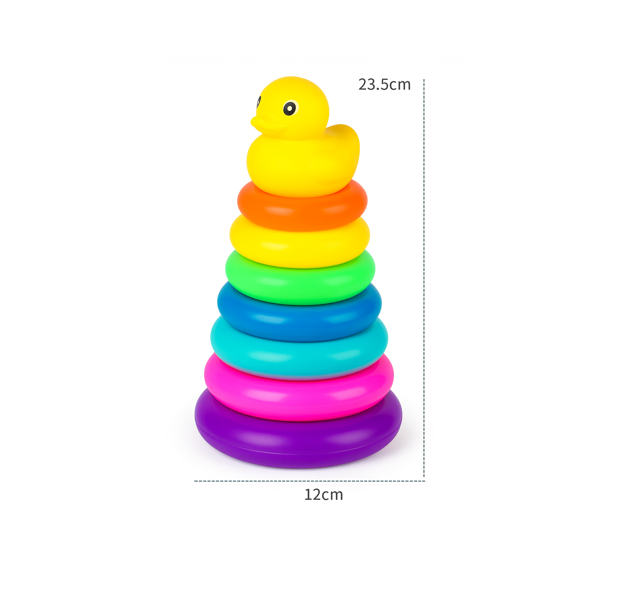 DuckiStack™ – Montessori Stapeltoren van Zacht Silicone – Educatief Speelgoed voor Baby’s