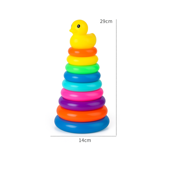 DuckiStack™ – Montessori Stapeltoren van Zacht Silicone – Educatief Speelgoed voor Baby’s