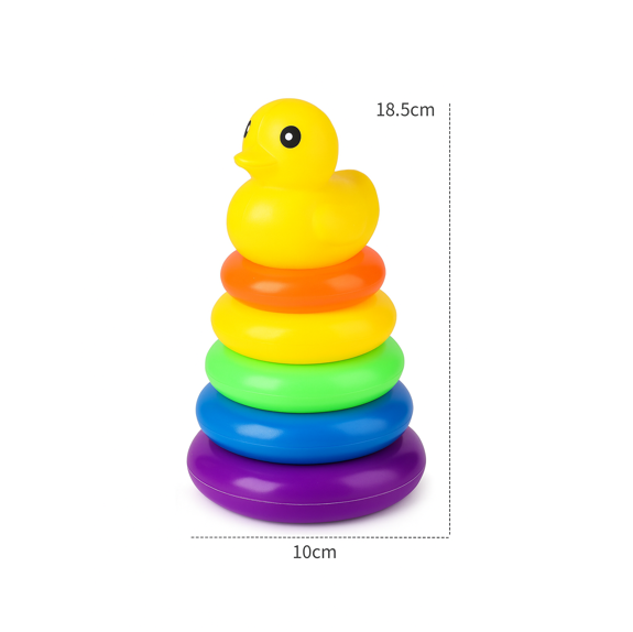 DuckiStack™ – Montessori Stapeltoren van Zacht Silicone – Educatief Speelgoed voor Baby’s