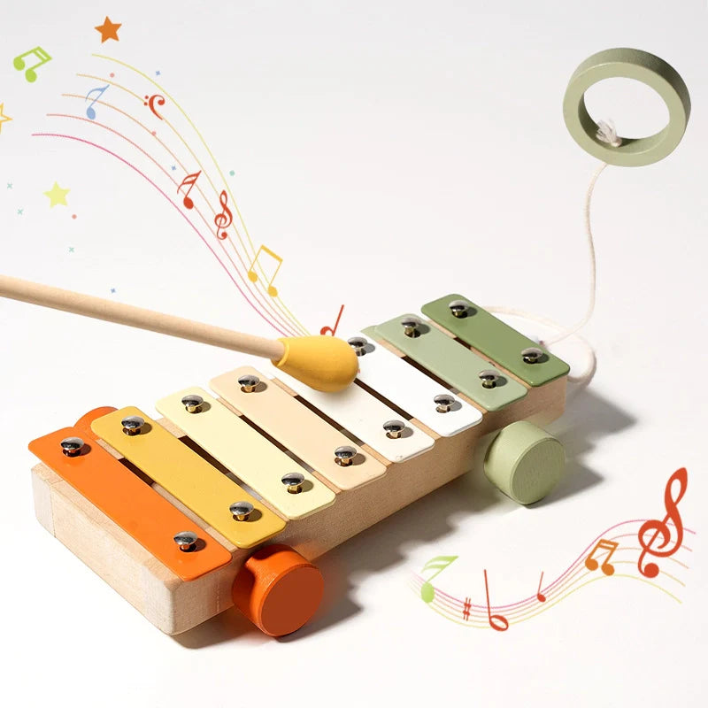 KlankNest™ – Houten Muziekinstrumenten Set voor Baby’s – Montessori Geluid & Ritme Ontdekking
