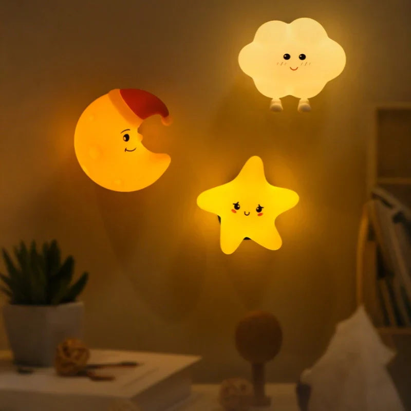 DroomHemel™ – Kinder Nachtlampjes Ster, Maan Wolk – Zachte Droomverlichting
