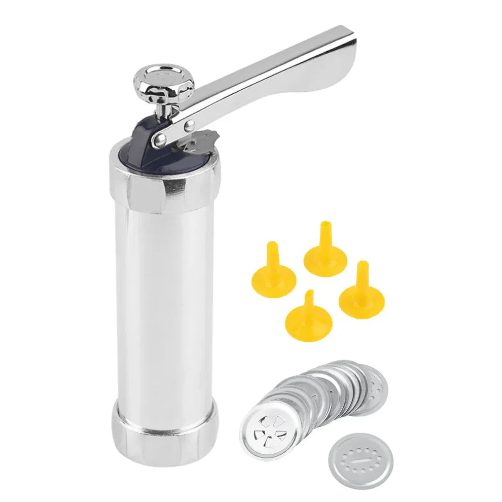 BiscuitPressPro™ – Aluminium Koekjespers met 20 Vormpjes – Spritskoekjes & Decoratie Set