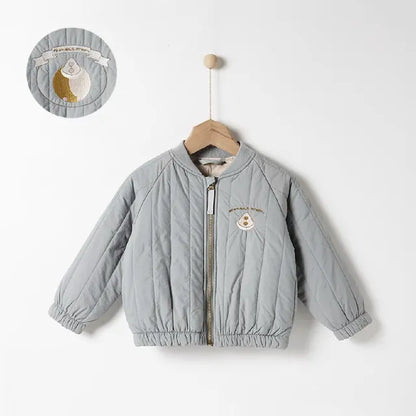 CozyCotton™ – Katoenen Winterjas met Borduursel – Warme Kinderjas