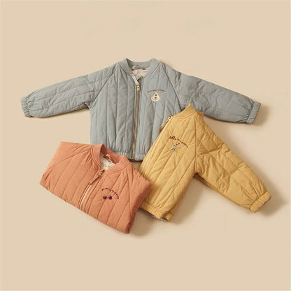 CozyCotton™ – Katoenen Winterjas met Borduursel – Warme Kinderjas