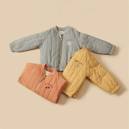 CozyCotton™ – Katoenen Winterjas met Borduursel – Warme Kinderjas