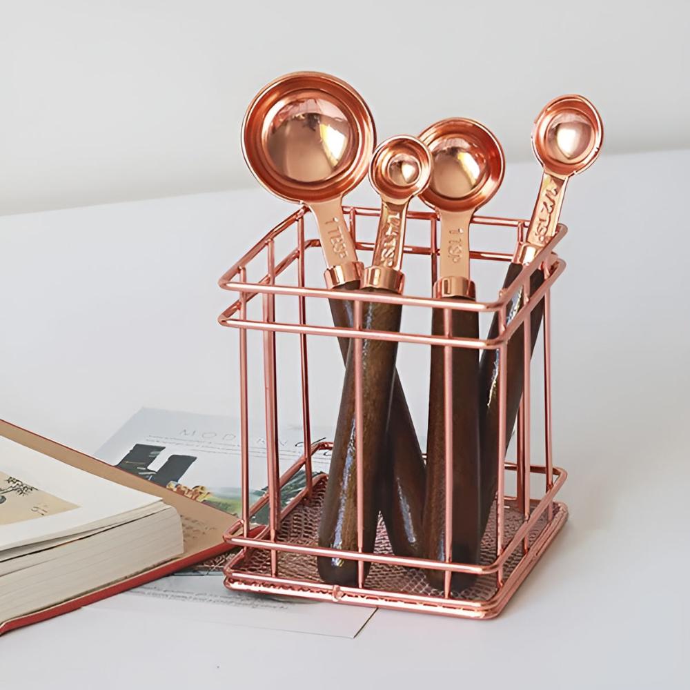 Coppera™ – Koperen Maatset met Houten Handvat – Maatlepels en Maatbekers