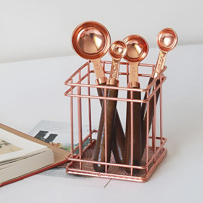 Coppera™ – Koperen Maatset met Houten Handvat – Maatlepels en Maatbekers