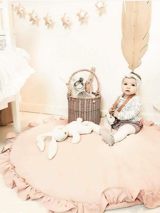 ZoetNest™ – Zachte Baby Speelmat met Ruffle Rand – Comfortabel &amp; Stijlvol Vloerkleed