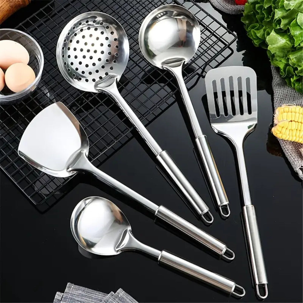 SteelChefSet™ – RVS Keukengerei 5-Delig – Professioneel Kookhulpen Set