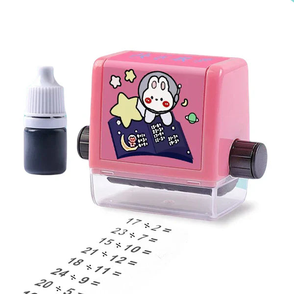 Rolling Stamp - Rekenoefeningen -  optellen, aftrekken, vermenigvuldigen, delen