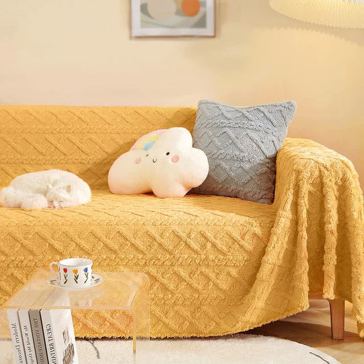 WaffleCashmere™ – Wafel Cashmere Bankcover – Luxe Warmte & Volledige Bescherming