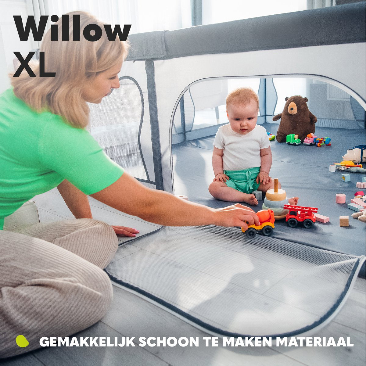 BearHaven™ – Extra Grote Veilige Speelruimte – Babybox voor Binnengebruik