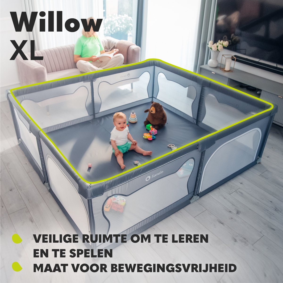 BearHaven™ – Extra Grote Veilige Speelruimte – Babybox voor Binnengebruik