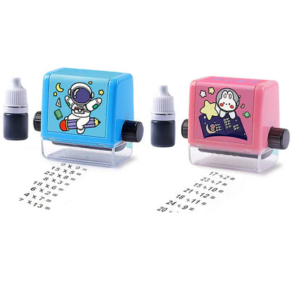 Rolling Stamp - Rekenoefeningen -  optellen, aftrekken, vermenigvuldigen, delen