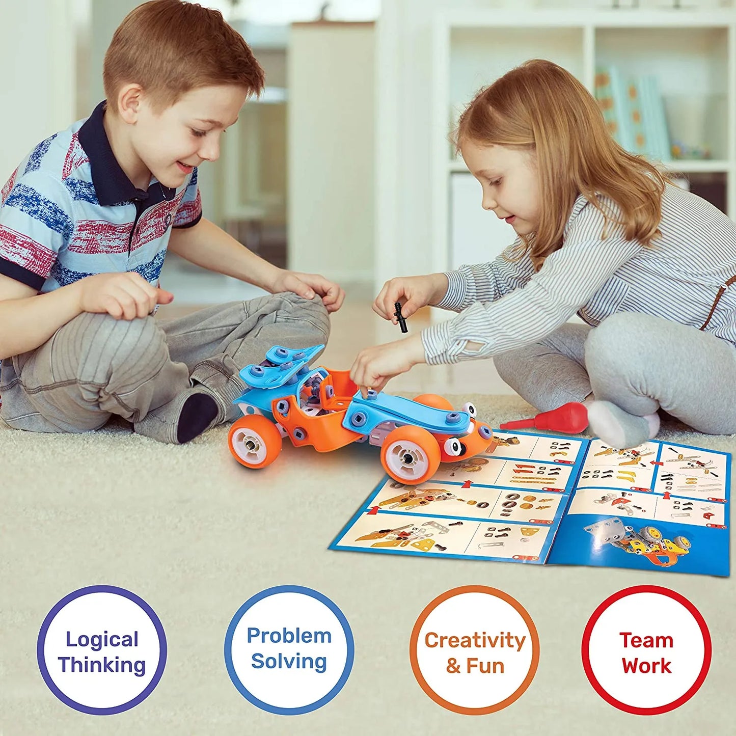 Build & Play™ - Constructie Wagen- STEM-Speelgoed