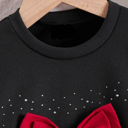 BowWhirl™ – Trendy Set met Strikdetail – Meisjes Voorjaar-Herfst Outfit