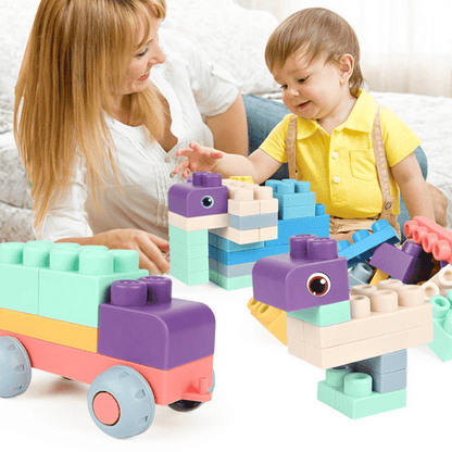 BuildiBlox™ – Zachte Siliconen Bouwstenen – Educatief Speelplezier Baby’s