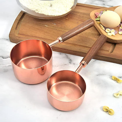 Coppera™ – Koperen Maatset met Houten Handvat – Maatlepels en Maatbekers