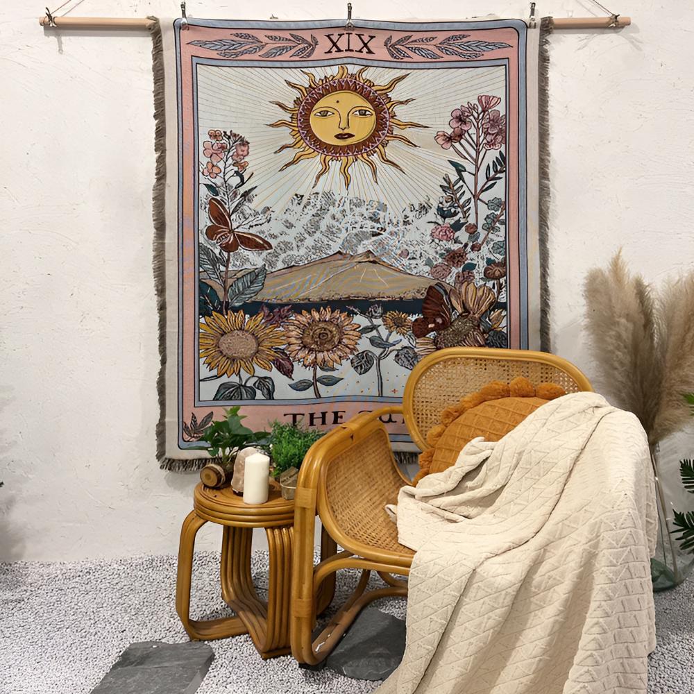 SunWeave™ – Boho Zon Tapestry Deken – Decoratieve Wand Plaid