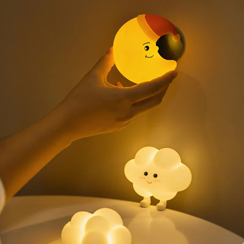 DroomHemel™ – Kinder Nachtlampjes Ster, Maan Wolk – Zachte Droomverlichting