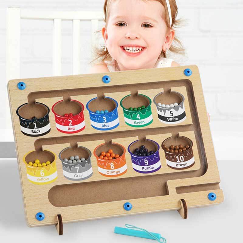4Ever Wood™ - MagneticMaze Kleur en Nummer Doolhof Speelgoed