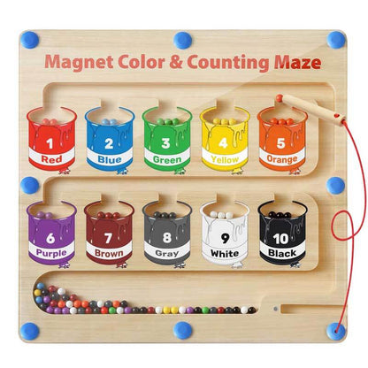 4Ever Wood™ - MagneticMaze Kleur en Nummer Doolhof Speelgoed