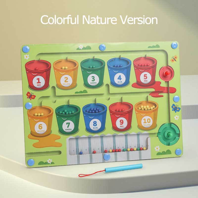 4Ever Wood™ - MagneticMaze Kleur en Nummer Doolhof Speelgoed