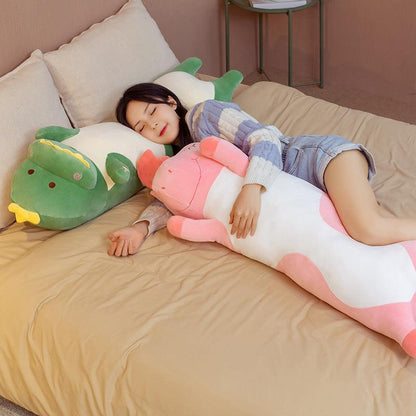SnugBuddy™ – Langwerpig Kussen met Cartoonprint – Zachte Knuffelsteun