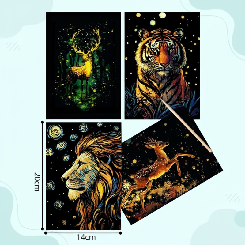 LightMuse™ – Oplichtende Kraskaarten Set – Creatief Ontspanningsspeelgoed