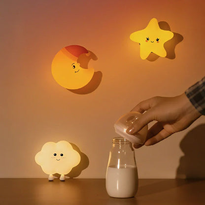DroomHemel™ – Kinder Nachtlampjes Ster, Maan Wolk – Zachte Droomverlichting