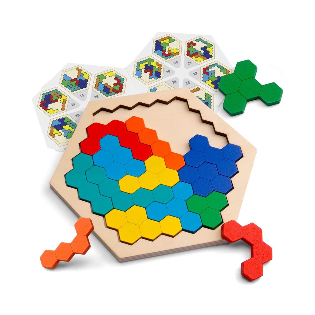 4Ever Wood HexaLogic™ – Montessori puzzel  – Educatief houten speelgoed