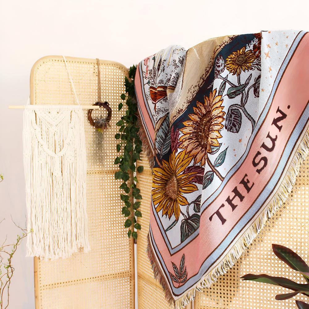 SunWeave™ – Boho Zon Tapestry Deken – Decoratieve Wand Plaid