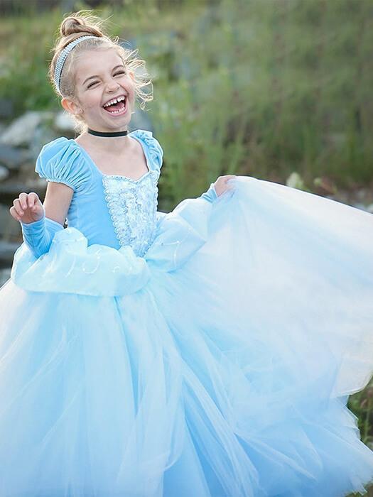 GlimmerElla™ – Zachte Sprookjesjurk met Stretch – Meisjes Prinses Jurk