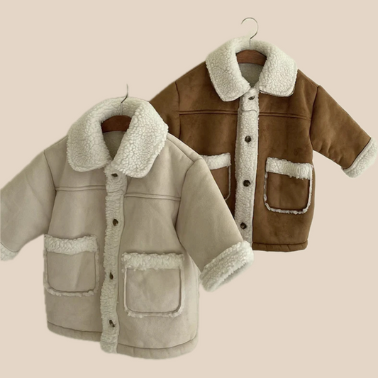 SherpaNest™ – Warme Suède Winterjas met Teddyvoering – Kinder Winterjas Unisex