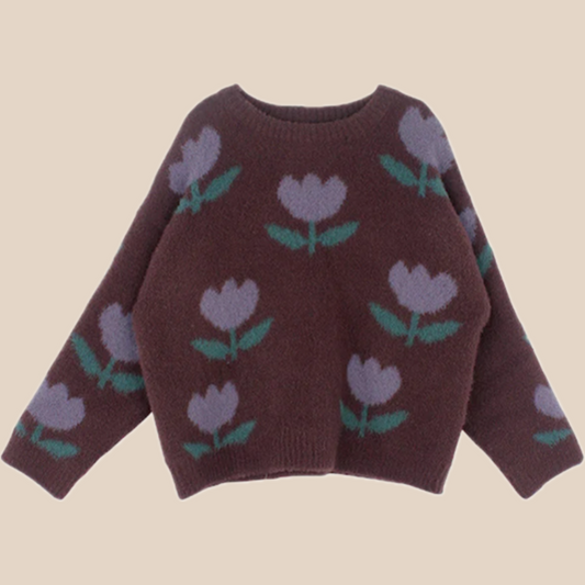 TulipaBloom™ – Warme Trui met Vrolijke Print – Meisjes Sweater