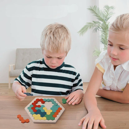4Ever Wood HexaLogic™ – Montessori puzzel  – Educatief houten speelgoed