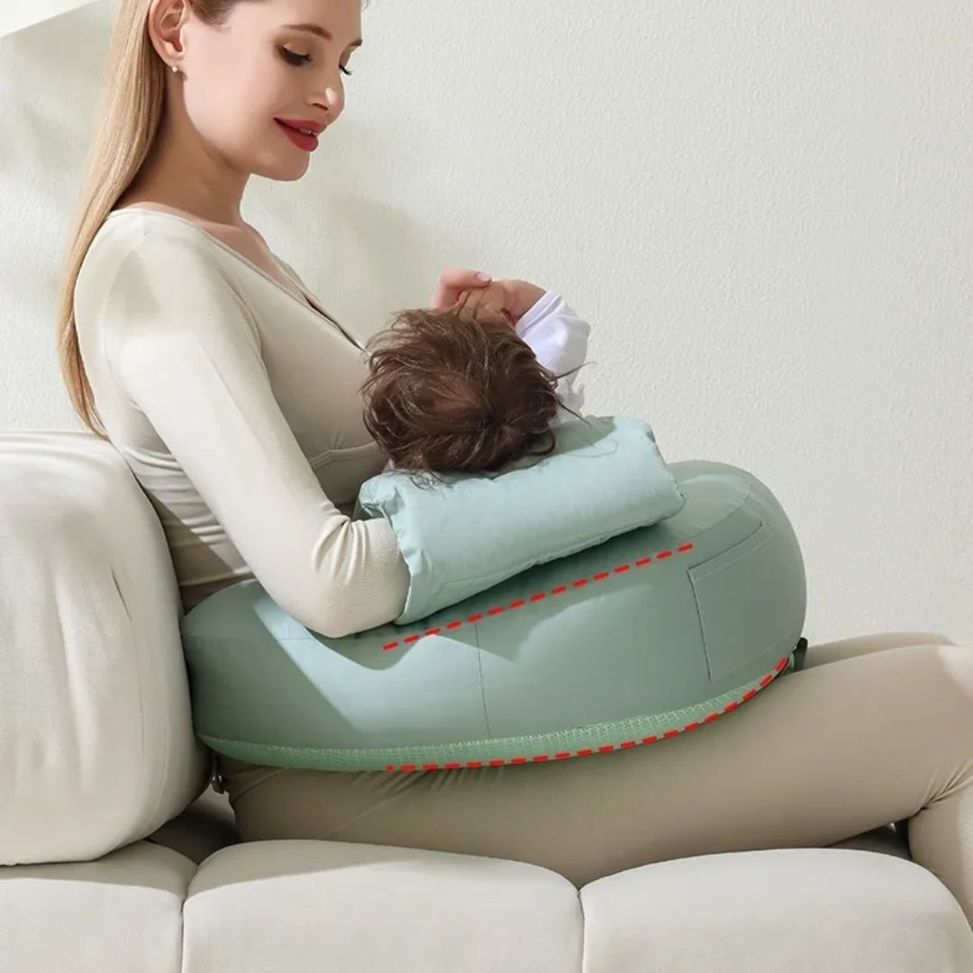 NurseEase™ – Ergonomisch Borstvoedingskussen met Rugsteun – Comfortabel Babykussen