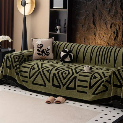 MazeVelvetLuxe™ – Antislip Jacquard Bankcover – Bescherming Tegen Vlekken & Haren