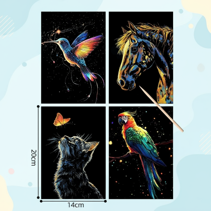 LightMuse™ – Oplichtende Kraskaarten Set – Creatief Ontspanningsspeelgoed