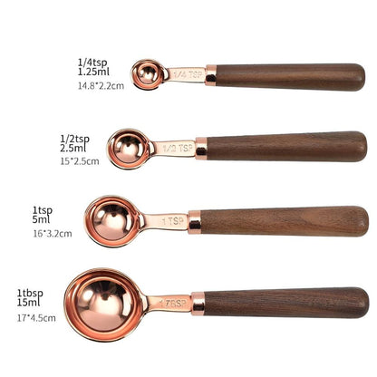 Coppera™ – Koperen Maatset met Houten Handvat – Maatlepels en Maatbekers