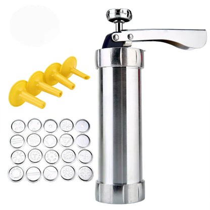 BiscuitPressPro™ – Aluminium Koekjespers met 20 Vormpjes – Spritskoekjes & Decoratie Set
