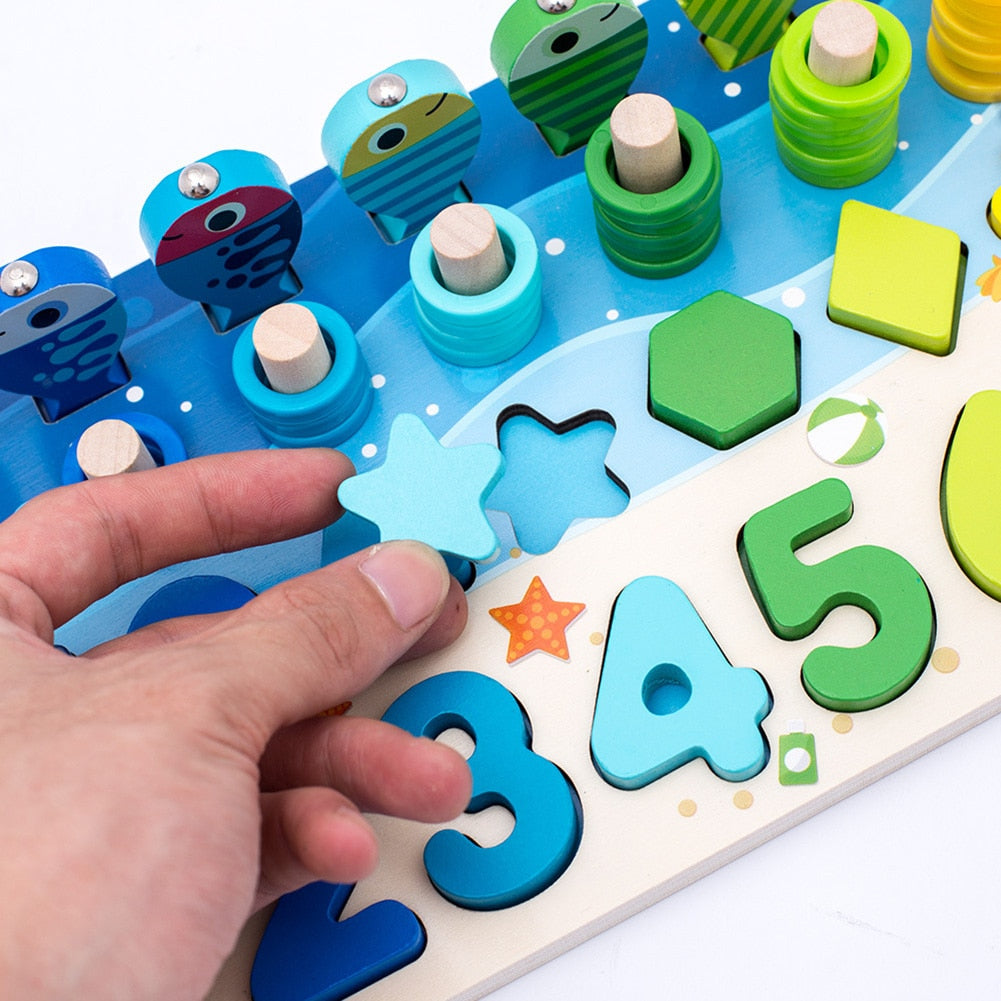 4Ever Wood™ - Catch & Count Montessori - Vang, tel en leer