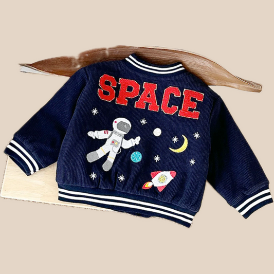 CosmoCrew™ – Ruimte-Thema Baseball Jas – Stijlvolle Kinderjas met Astronautdetails